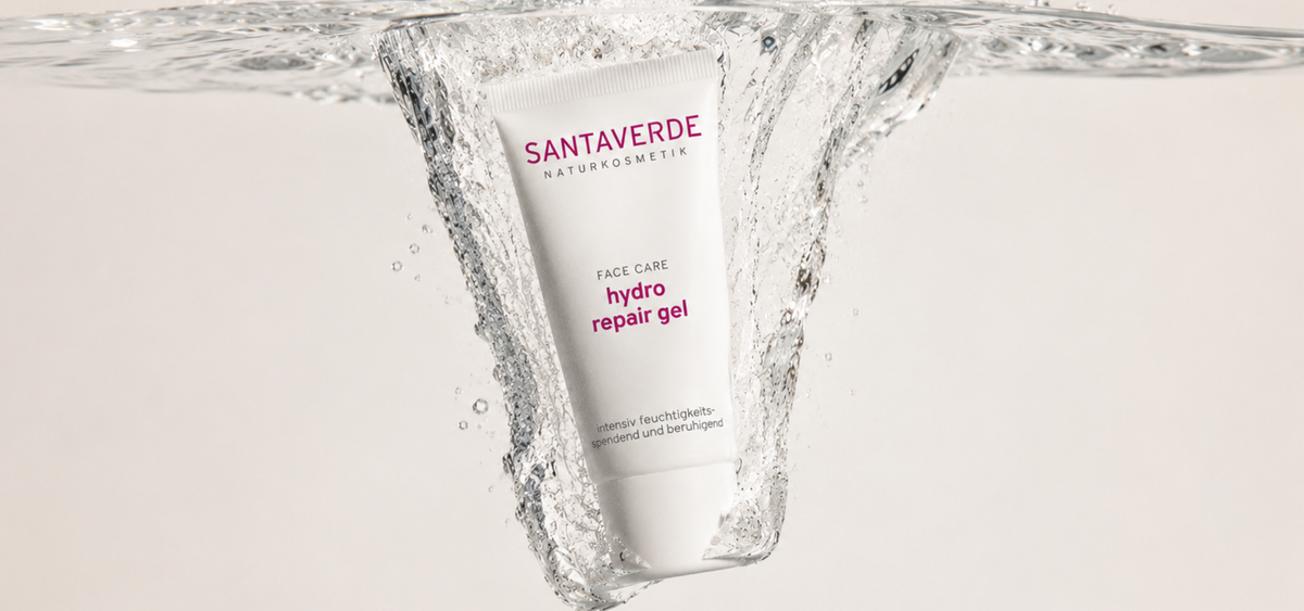 Das Santaverde hydro repair gel beruhigt gereizte und empfindliche Haut