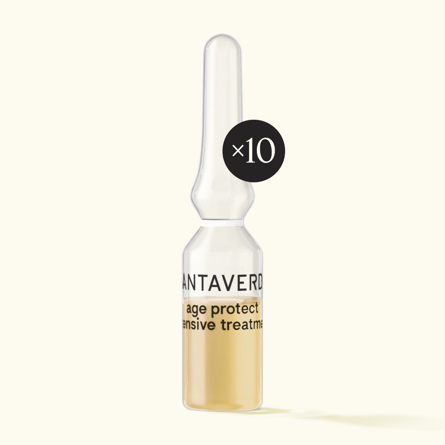 Santaverde Age Protect Intensive Treatment – Naturkosmetik Ampullenkur mit Aloe Vera und Antioxidantien in 10 × 1 ml Ampullen, stilvoll arrangiert auf hellem Hintergrund