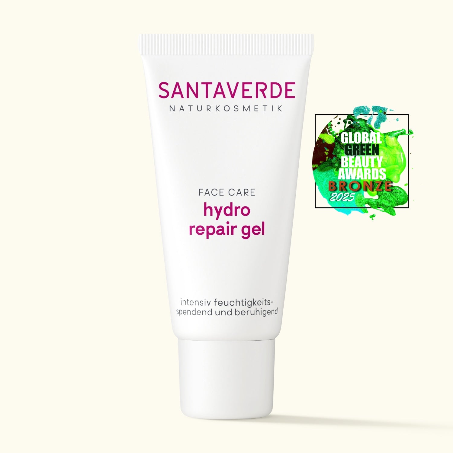 Santaverde hydro repair gel feuchtigkeitsspendendes Gel mit Logo Global Green Beauty Award 2025