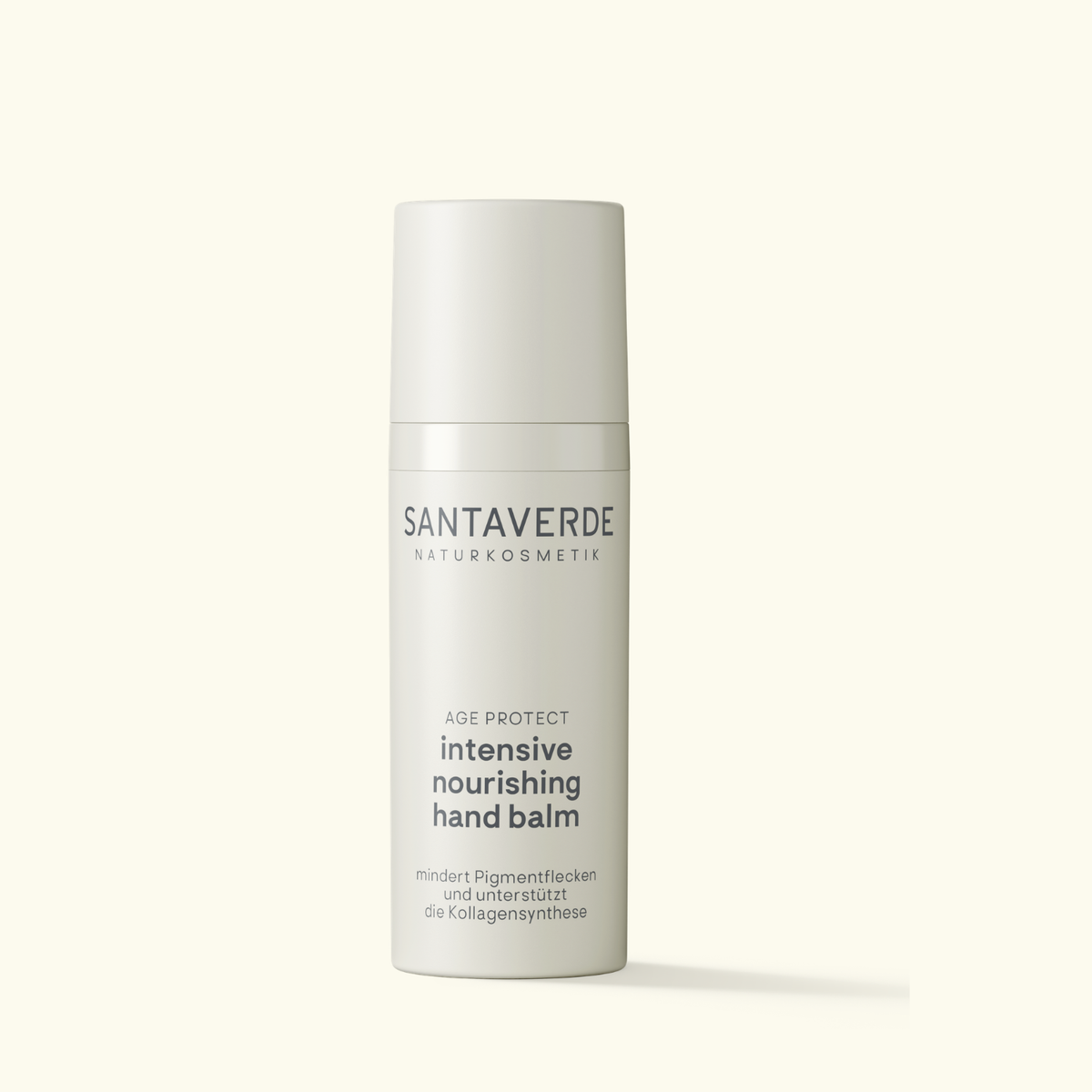 Santaverde age protect intensive nourishing hand balm auf hellem Hintergrund
