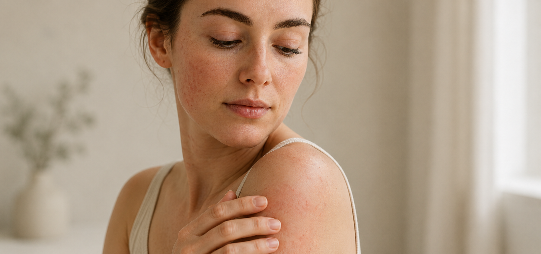 Frau mit Neurodermitis am Arm