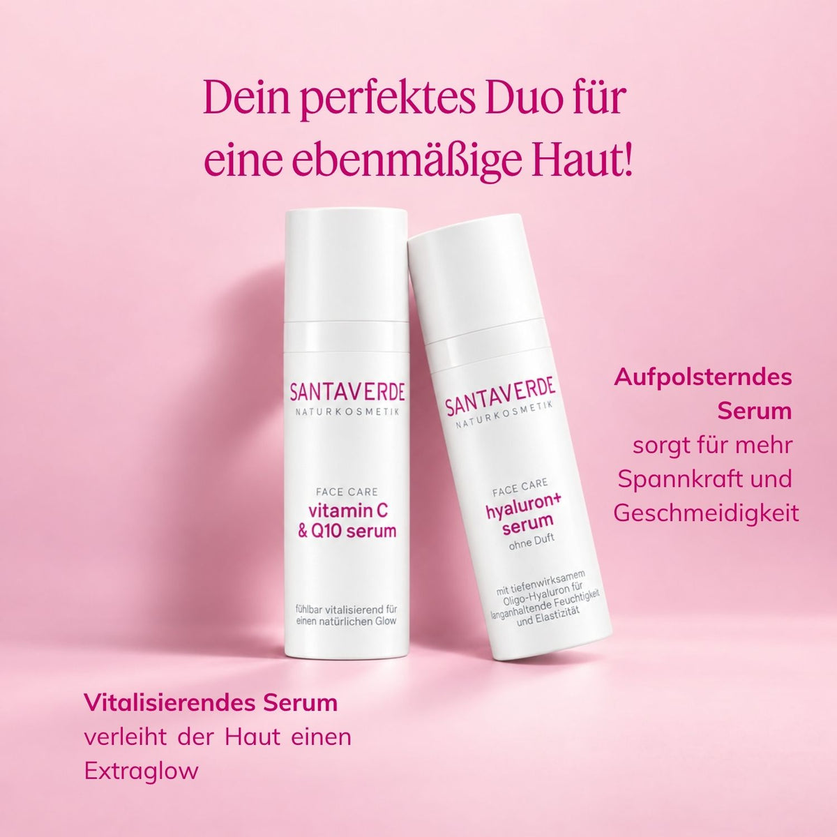 Plump & Glow Duo für ebenmäßige Haut. Vitalisierendes und aufpolsterndes Serum.