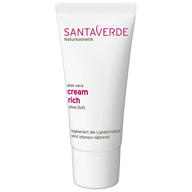 reichhaltige und nährende Gesichtscreme ohne Duft für besonders trockene Haut - Santaverde Naturkosmetik cream rich - Tube