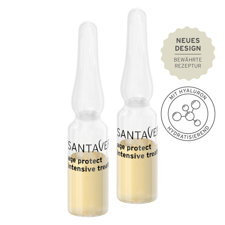 Anti-Age Ampullen für ein ebenmäßiges Hautbild - Santaverde Naturkosmetik age protect intensive treatment - Ampullen